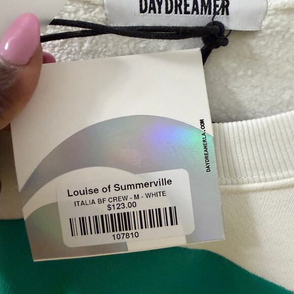 NWT Free People DAYDREAMER OVERSIZED M Italia Graphic Cotton Sweatshirt - Picture 4 of 7